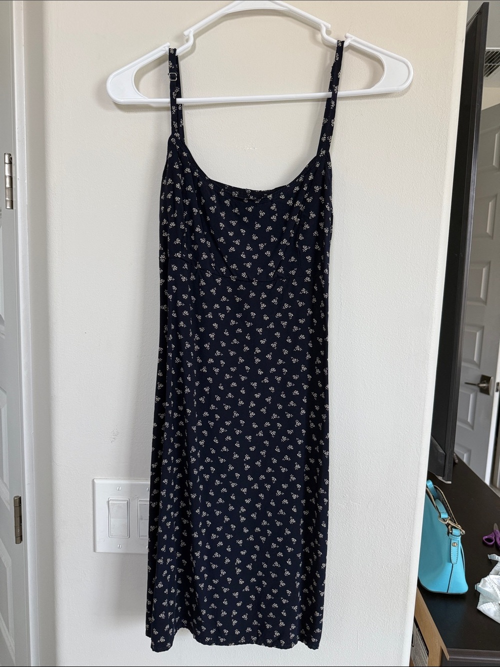 Brandy Melville Navy Floral Slip Dress